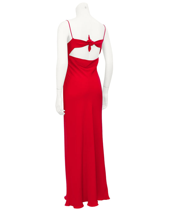 Red Silk Sheath Gown