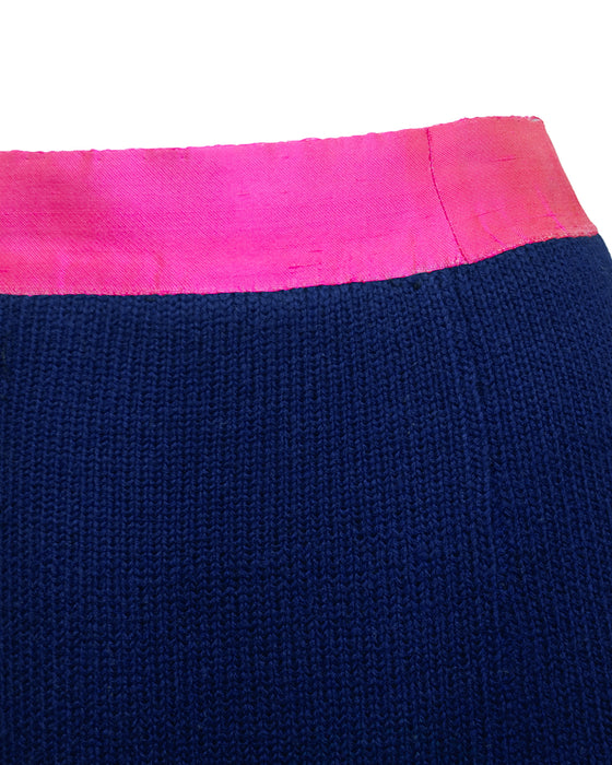 Navy Blue and Pink Knit Set