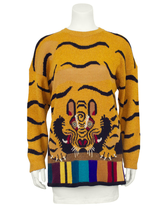 Tan Tiger Wool Sweater