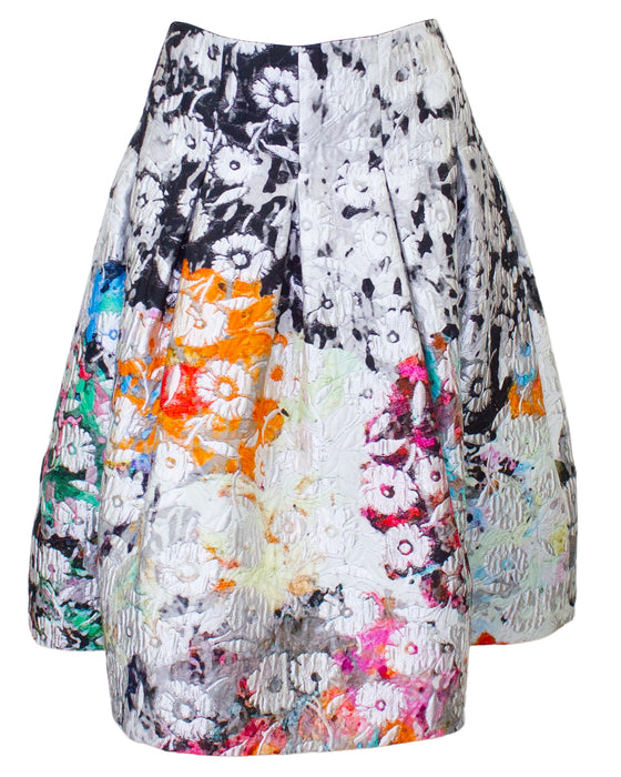 Multi-Colour Watercolour Flower Skirt