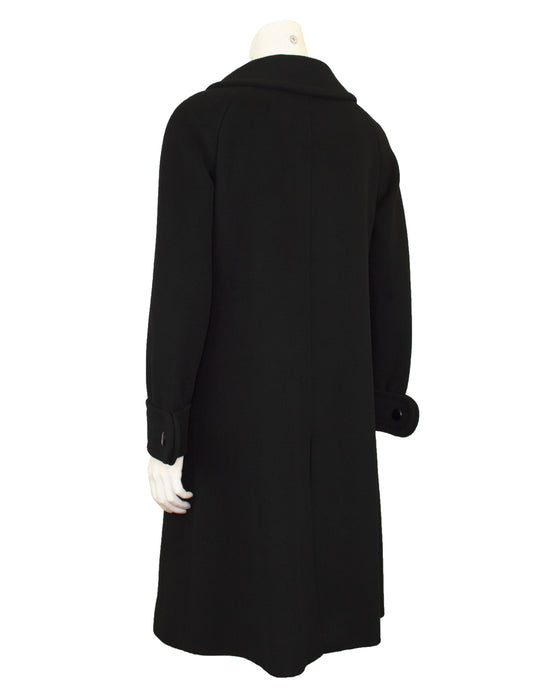 Black Wool Mod Swing Coat