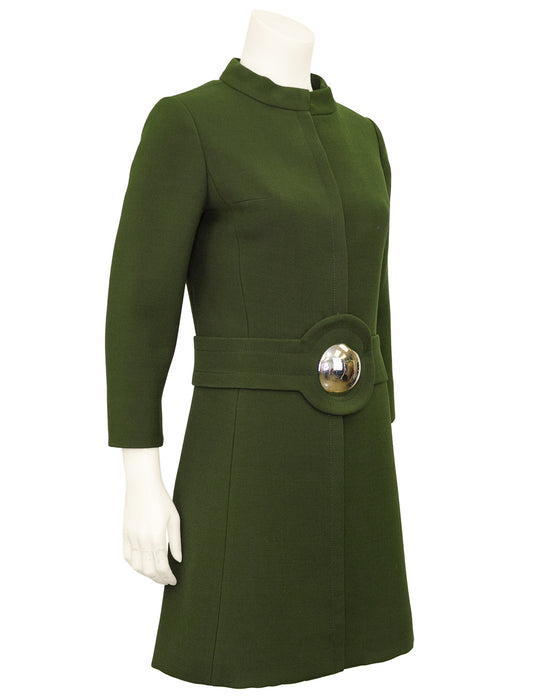 Olive Green Mod Coatdress