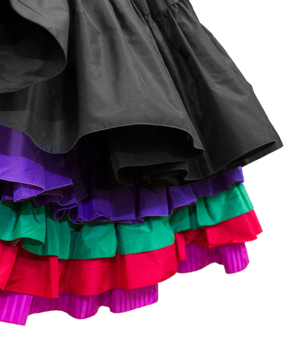 Black Taffeta Bustier, Skirt and Floral Jacket