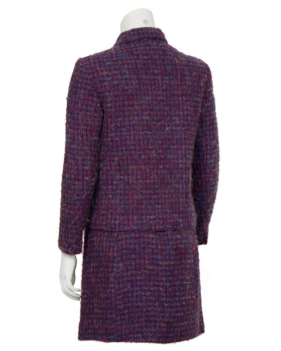 Purple and Blue Woven Wool Suit