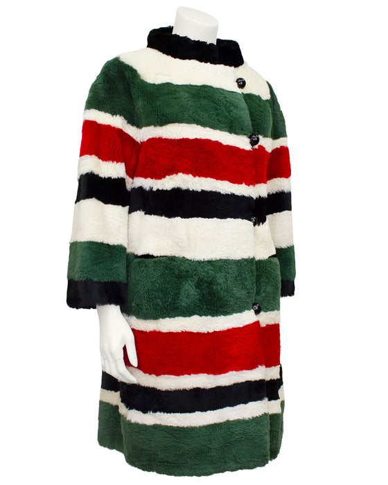 Striped Sheared Beaver Mini Coat
