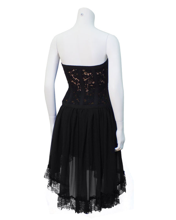 Black lace corset & chiffon skirt