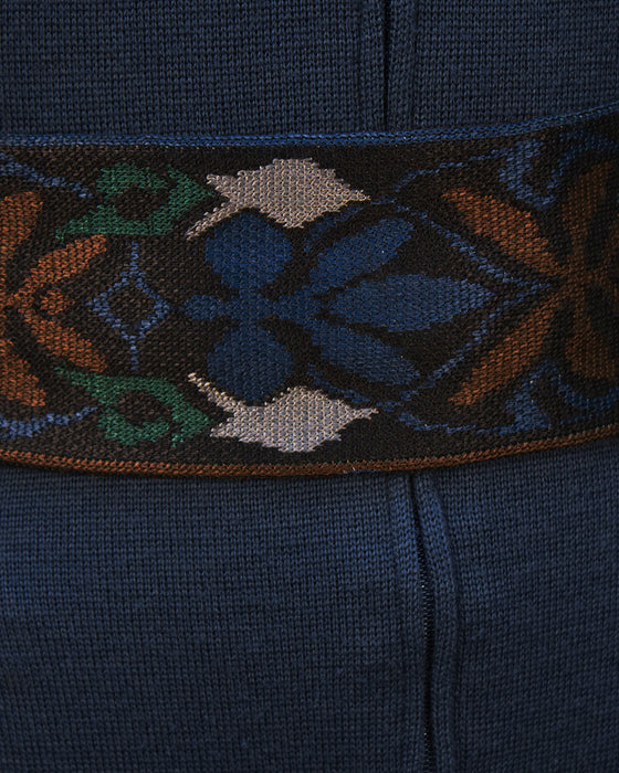 Blue Knit Jumpsuit with Belt/Headband