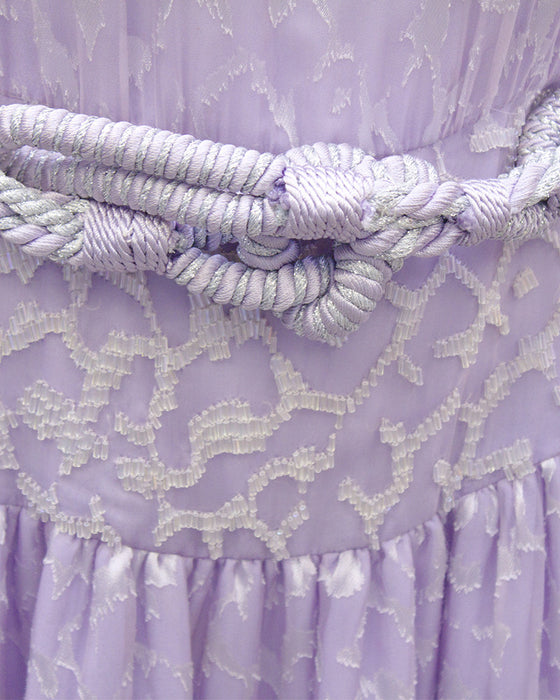 Lavender Chiffon Beaded Evening Dress