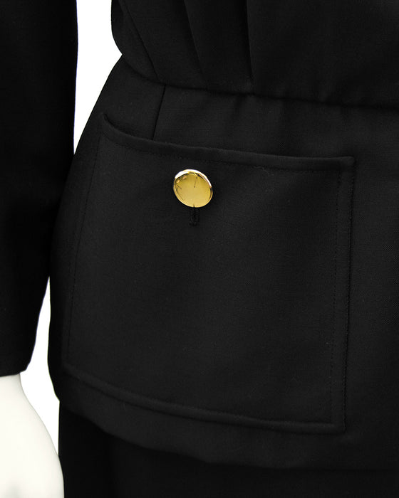 Black Skirt Suit with Peplum
