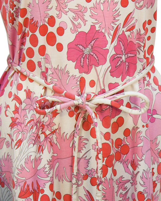 Pink Printed Cotton Floral Day Dress
