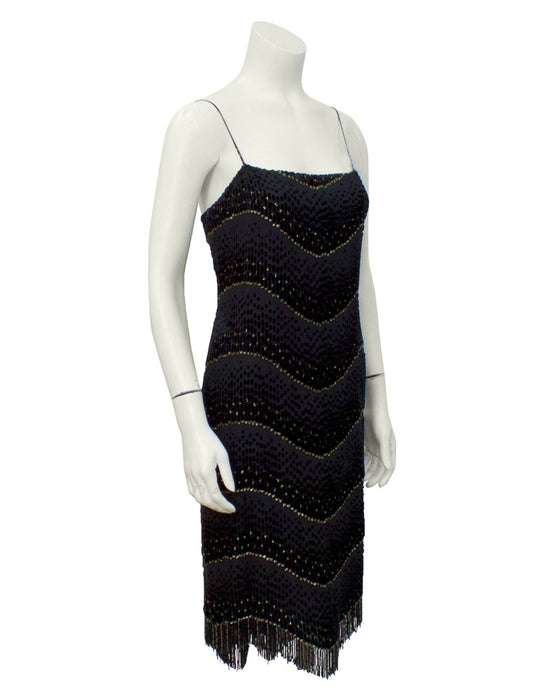 Black and Gold Shimmy Cocktail Dress
