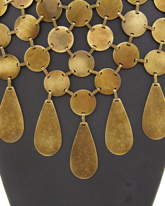 Bronzed Metal Coin Necklace and Bracelet Set