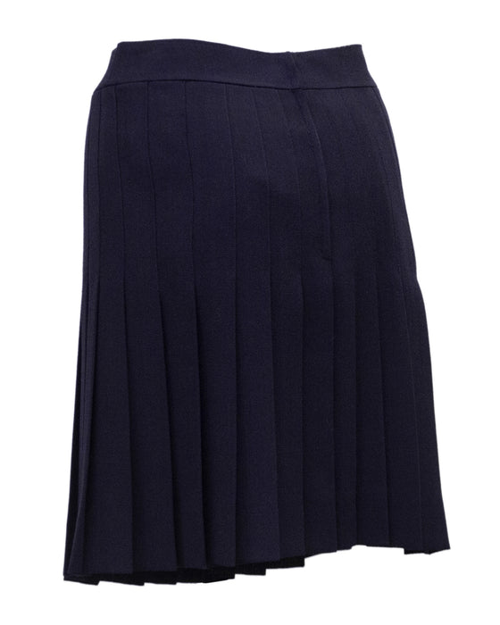 Navy Pleated Skirt