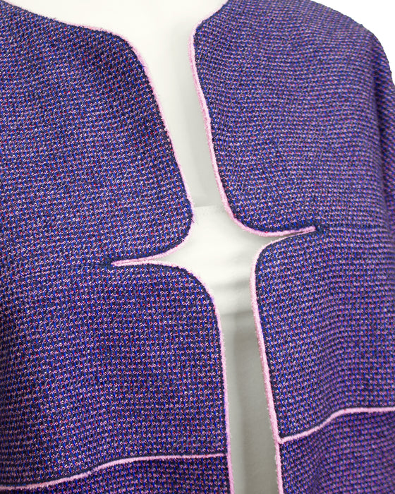 Purple Spring 2013 Tweed Open Front Coat