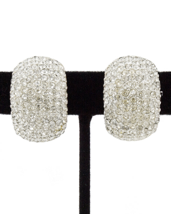 Rhinestone Pavée Clip On Earrings