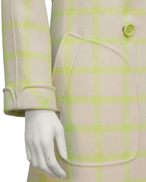 Beige and Lime Green Coat