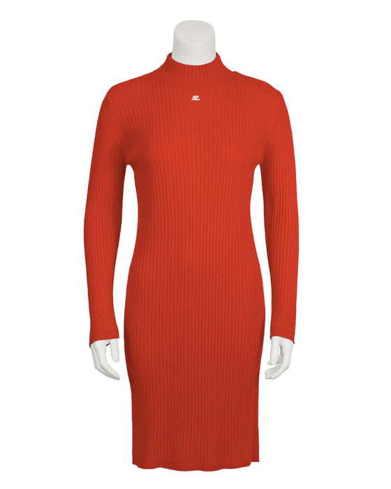 Red Knit Sweater Dress