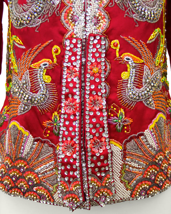 Red Dragon and Phoenix Beaded Jacket