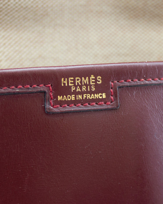 1975 Hermés Maroon Leather Jige Clutch