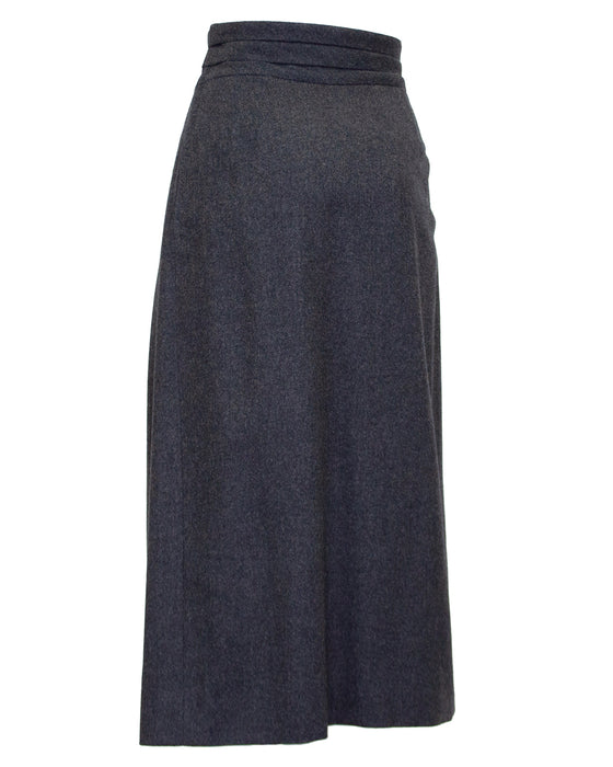 Grey Wool and Cashmere Midi Skirt