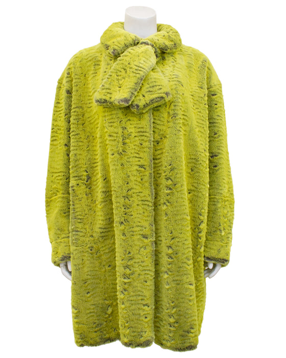Chartreuse Faux Fur Coat