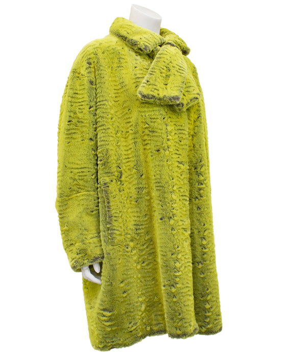 Chartreuse Faux Fur Coat