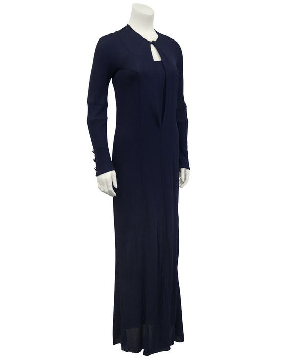 Navy Jersey Gown