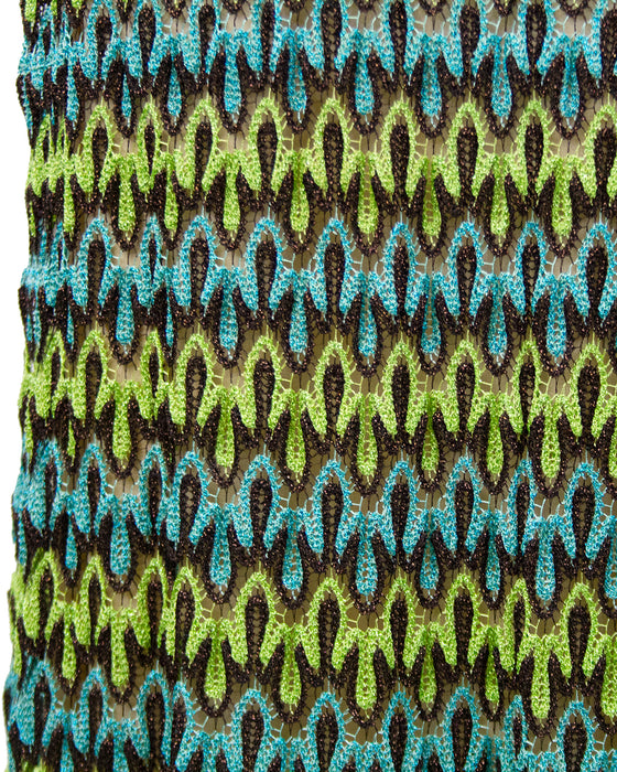 Green and Blue Crochet Maxi Dress