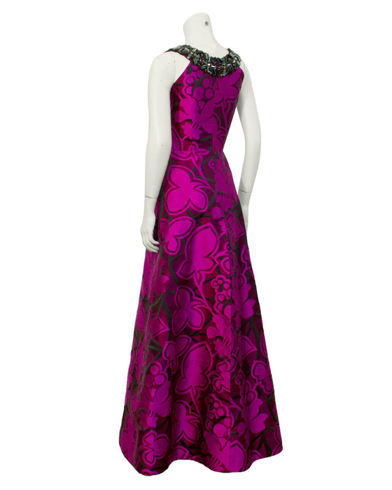 Purple tone embroidered gown with embellishment