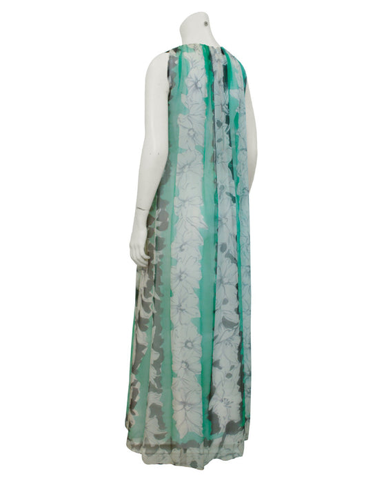 Green and Grey Chiffon gown