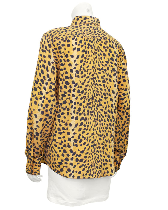 Leopard Print Silk Shirt