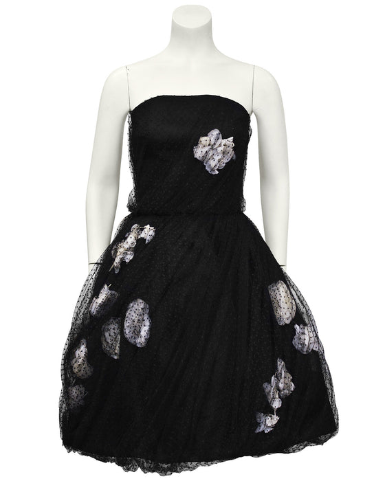 Black & White strapless Tulle Haute Couture Dress
