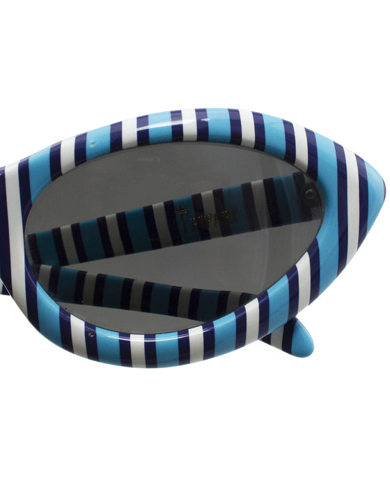 Blue and White Stripe Sunglasses