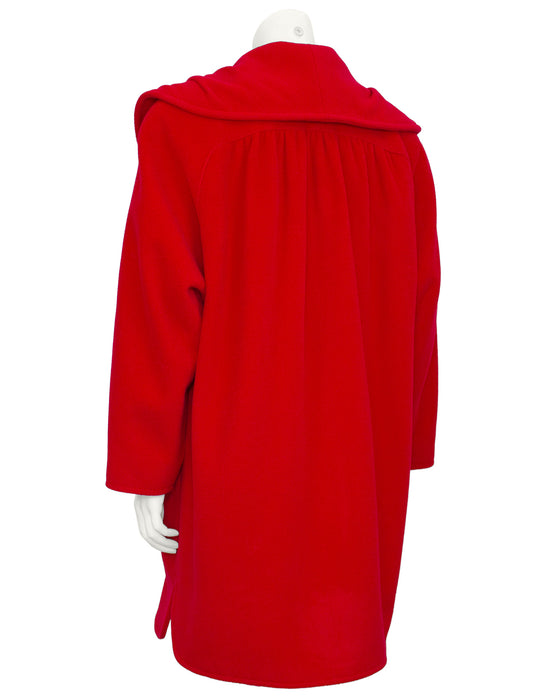 Red Wool Swing Coat