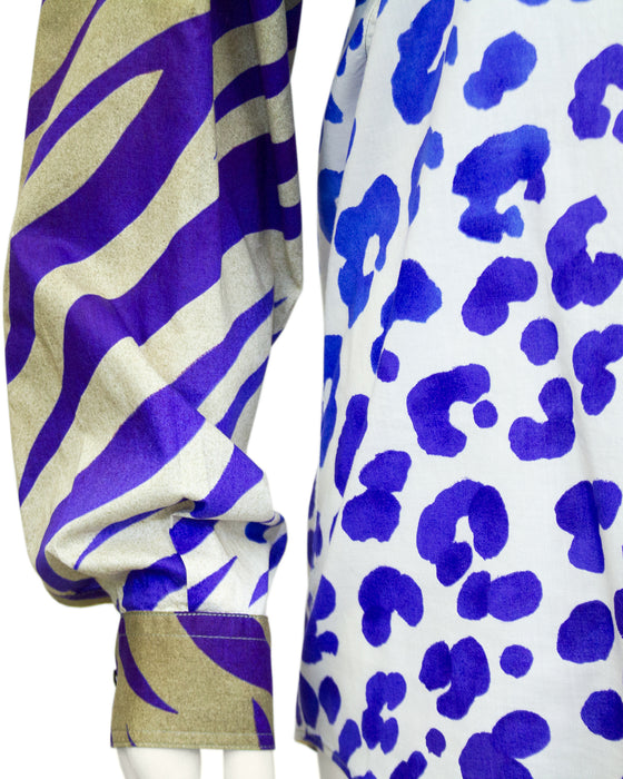 Purple Zebra and Leopard Print Shirt