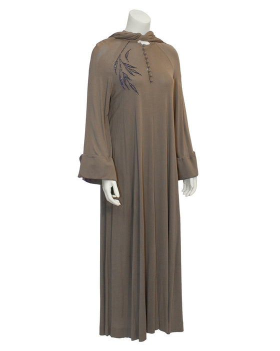 Brown Mocha Gown with Hood