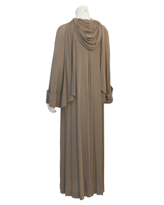 Brown Mocha Gown with Hood