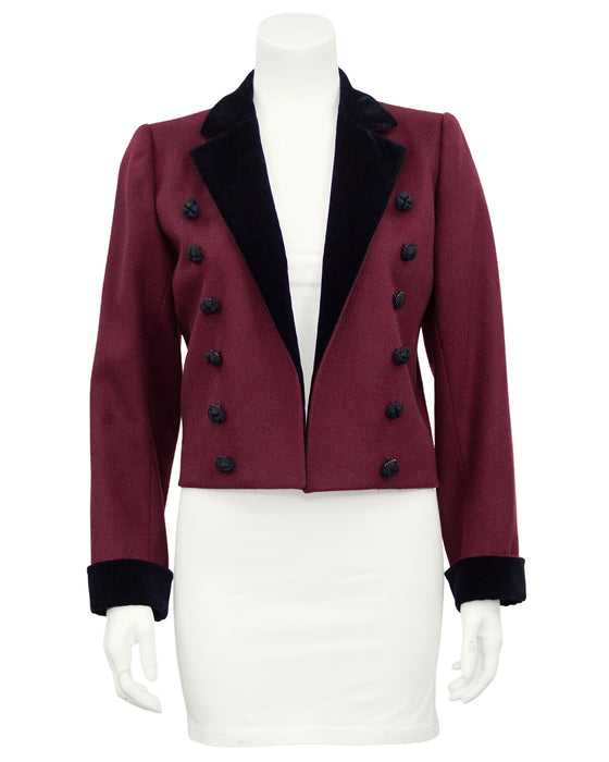 Bordeaux Red Wool Tuxedo Jacket