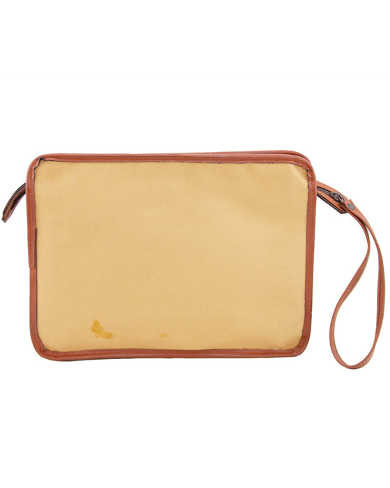 Leather and Canvas Clutch