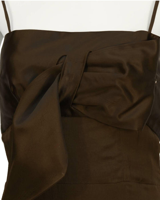 Brown Evening Dress with Shawl