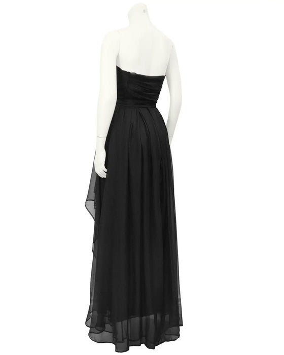 Black Silk Chiffon "Bella" Gown