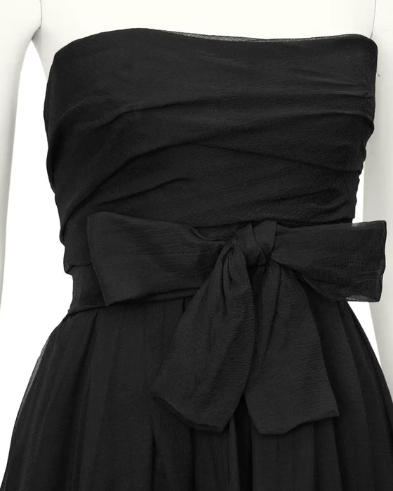 Black Silk Chiffon "Bella" Gown