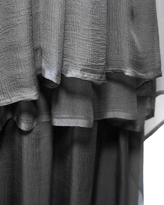 Black Silk Chiffon "Bella" Gown