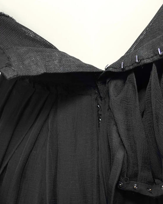 Black Silk Chiffon "Bella" Gown