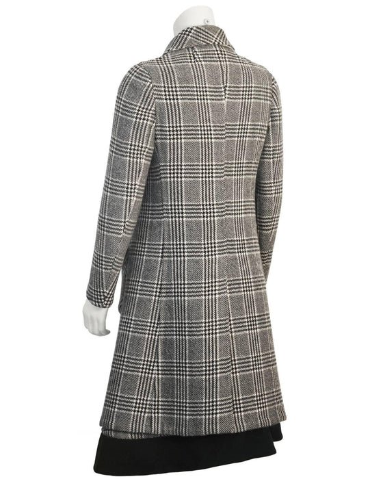 Black & White Bonded Wool Glen Check Dress and Coat Set