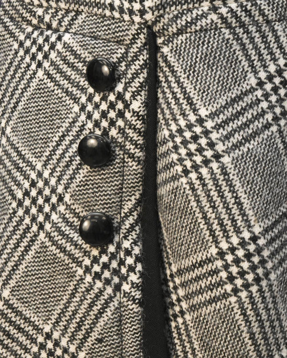 Black & White Bonded Wool Glen Check Dress and Coat Set