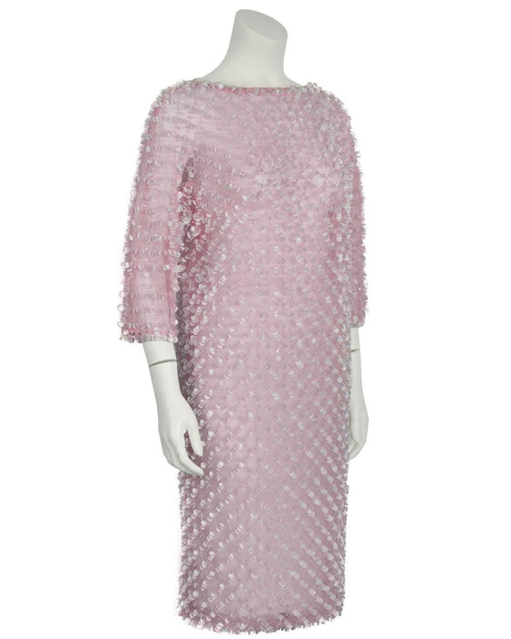 Pink Net Pailette Covered Cocktail Dress