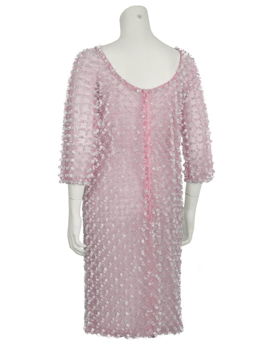 Pink Net Pailette Covered Cocktail Dress