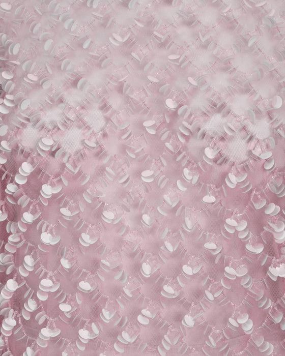 Pink Net Pailette Covered Cocktail Dress