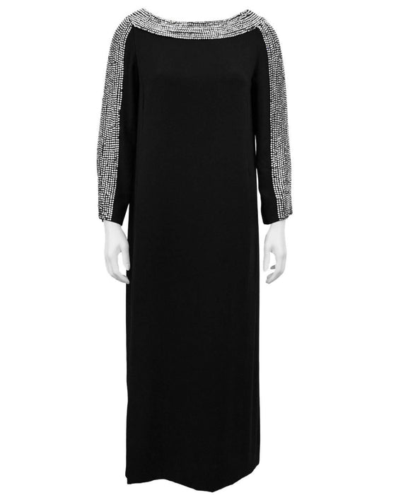 Black Dress with Rhinestone Trim